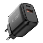 Tech-Protect NCA65W-GAN PD 65W / QC3.0 2 prievadų tinklo įkroviklis - juodas -- Cell phone chargers