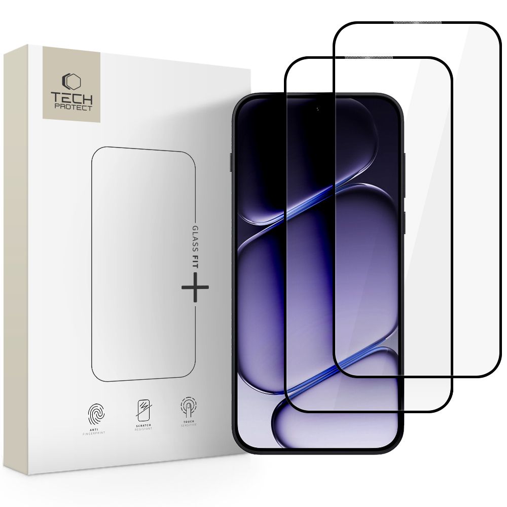 Tech-Protect Glass Fit+ 2 vnt. grūdintas stiklas skirtas OnePlus Nord 6 – juodas -- OnePlus Nord 6