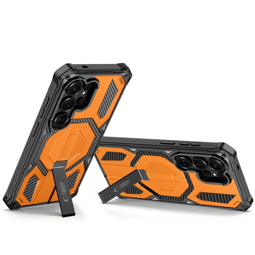 Tech-Protect MagBlast MagSafe dėklas + grūdintas stiklas 2-Pack Samsung Galaxy S26 Ultra - juodai oranžinis -- Samsung...