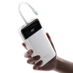 Cuktech LPB252N 120W 25000mAh išorinė baterija su integruotu USB-C kabeliu - balta -- Powerbanks