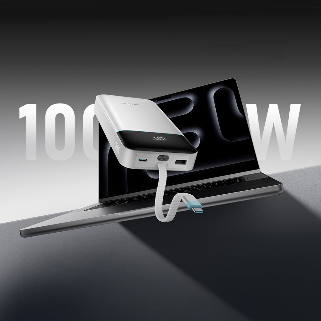 Cuktech LPB252N 120W 25000mAh išorinė baterija su integruotu USB-C kabeliu - balta -- Powerbanks