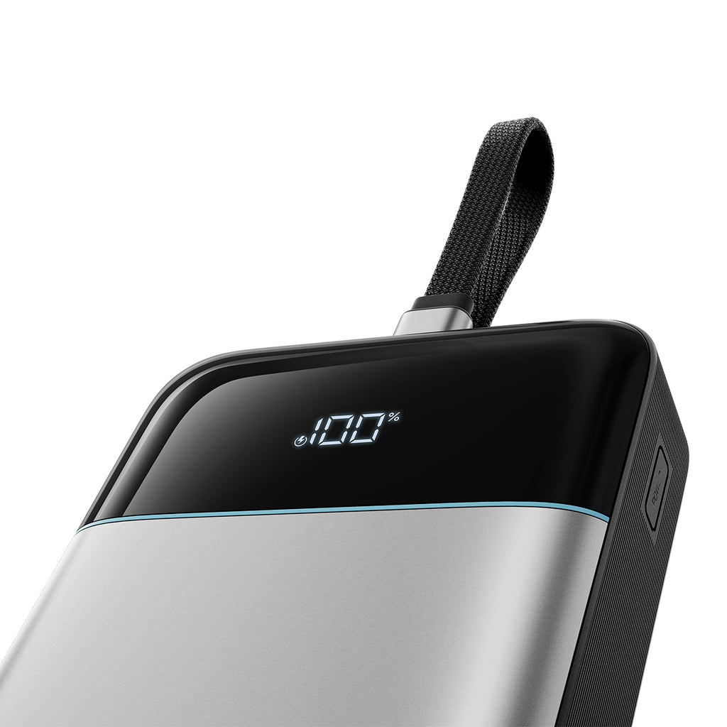 Cuktech LPB252N 120W 25000mAh išorinė baterija su integruotu USB-C kabeliu - pilka -- Powerbanks