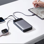 Cuktech LPB252N 120W 25000mAh išorinė baterija su integruotu USB-C kabeliu - pilka -- Powerbanks