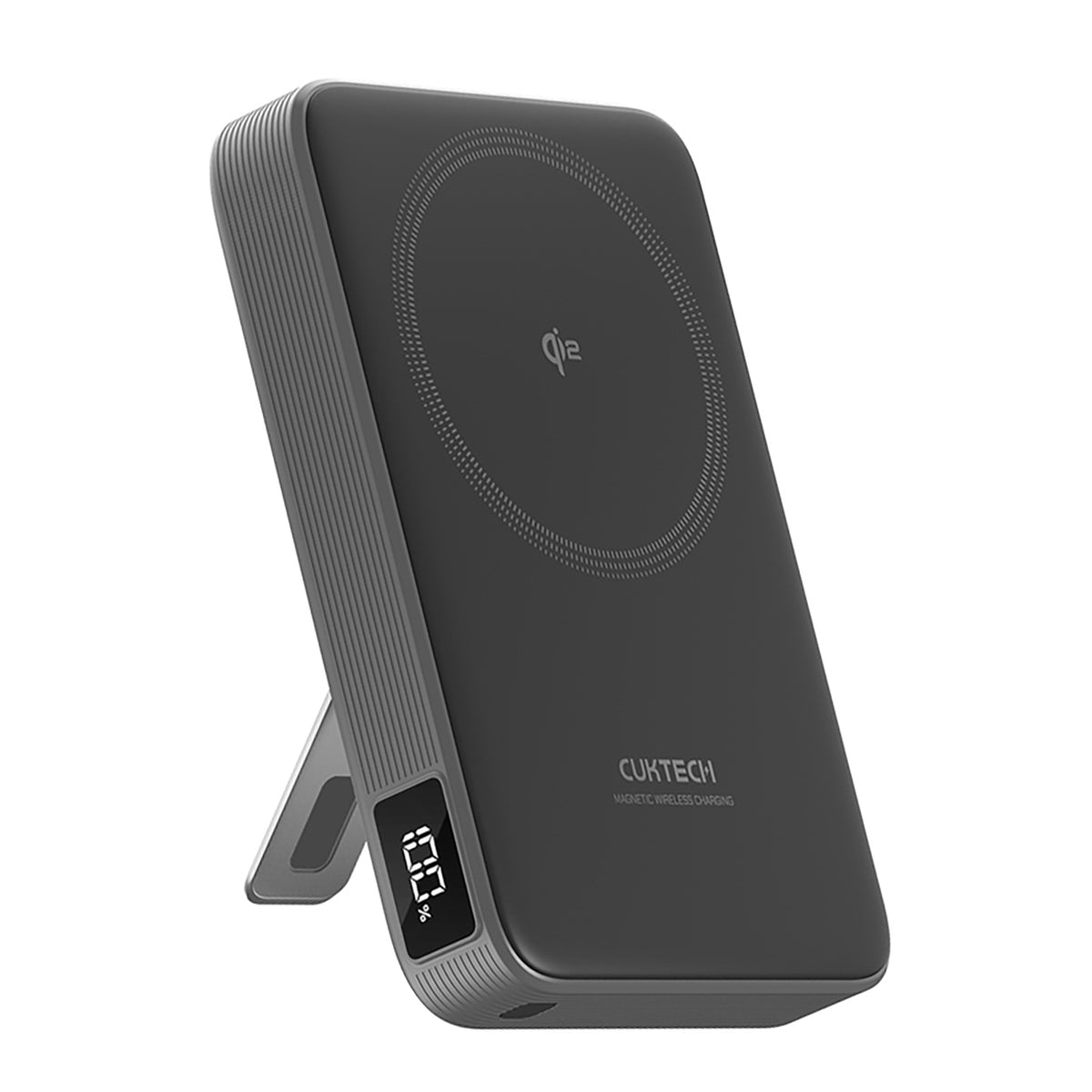 Cuktech WPB100 10000 mAh Qi2 magnetinė išorinė baterija 30W su stovu - juoda -- Powerbanks