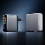 Cuktech AD1204U 120W sieninis įkroviklis su ekranu ir USB-C kabeliu - Sidabrinė -- Cell phone chargers