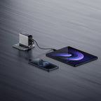 Cuktech AD1204U 120W sieninis įkroviklis su ekranu ir USB-C kabeliu - Sidabrinė -- Cell phone chargers