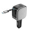 Cuktech CC903P 100W automobilinis įkroviklis su ekranu ir 70cm atsukinamu USB-C laidu - pilkas -- Car chargers