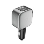 Cuktech CC903P 100W automobilinis įkroviklis su ekranu ir 70cm atsukinamu USB-C laidu - pilkas -- Car chargers