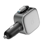 Cuktech CC903P 100W automobilinis įkroviklis su ekranu ir 70cm atsukinamu USB-C laidu - pilkas -- Car chargers