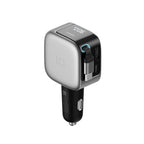 Cuktech CC903P 100W automobilinis įkroviklis su ekranu ir 70cm atsukinamu USB-C laidu - pilkas -- Car chargers