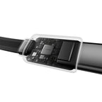 Cuktech CC903P 100W automobilinis įkroviklis su ekranu ir 70cm atsukinamu USB-C laidu - pilkas -- Car chargers
