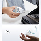 Cuktech AD653W 67W GaN 2x USB-C + USB-A sieninis įkroviklis su 70cm patrauktu USB-C kabeliu - Balta -- Cell phone chargers
