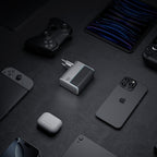Cuktech AD1404UEU 140W GaN 3x USB-C + USB-A Sieninis įkroviklis su USB-C kabelu - Pilkas -- Cell phone chargers