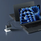 Cuktech AD1404UEU 140W GaN 3x USB-C + USB-A Sieninis įkroviklis su USB-C kabelu - Pilkas -- Cell phone chargers