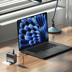 Cuktech AD1404UEU 140W GaN 3x USB-C + USB-A Sieninis įkroviklis su USB-C kabelu - Pilkas -- Cell phone chargers