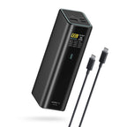 Cuktech PB200U išorinė baterija 210W 20000mAh 2x USB-C + USB-A su TFT ekranu ir 240W USB-C kabeliu - juoda -- Powerbanks
