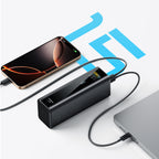 Cuktech PB200U išorinė baterija 210W 20000mAh 2x USB-C + USB-A su TFT ekranu ir 240W USB-C kabeliu - juoda -- Powerbanks