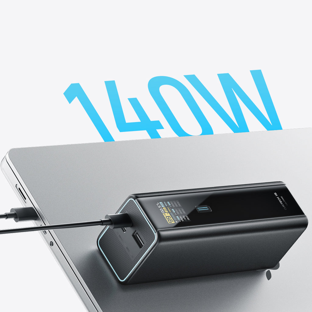 Cuktech PB200U išorinė baterija 210W 20000mAh 2x USB-C + USB-A su TFT ekranu ir 240W USB-C kabeliu - juoda -- Powerbanks