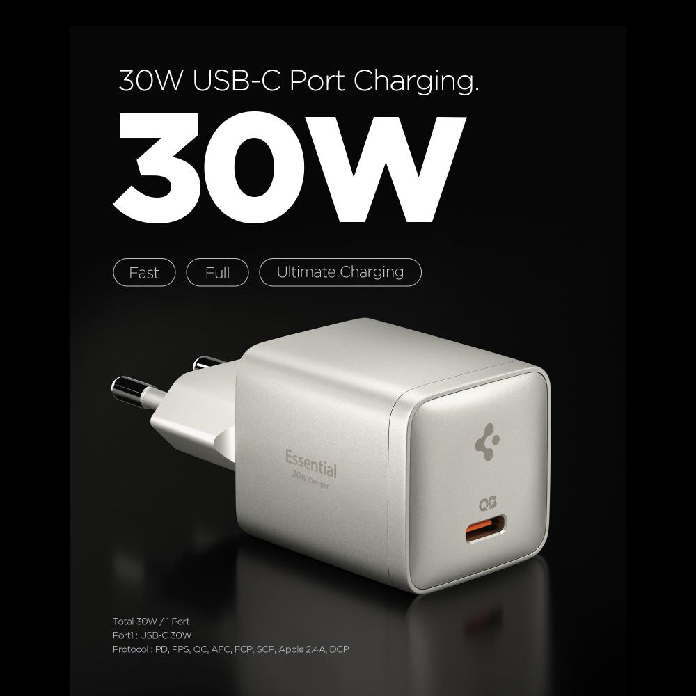 Tinklo įkroviklis Spigen Essential EE301EU 1 prievadas 30W - titano spalvos -- Cell phone chargers