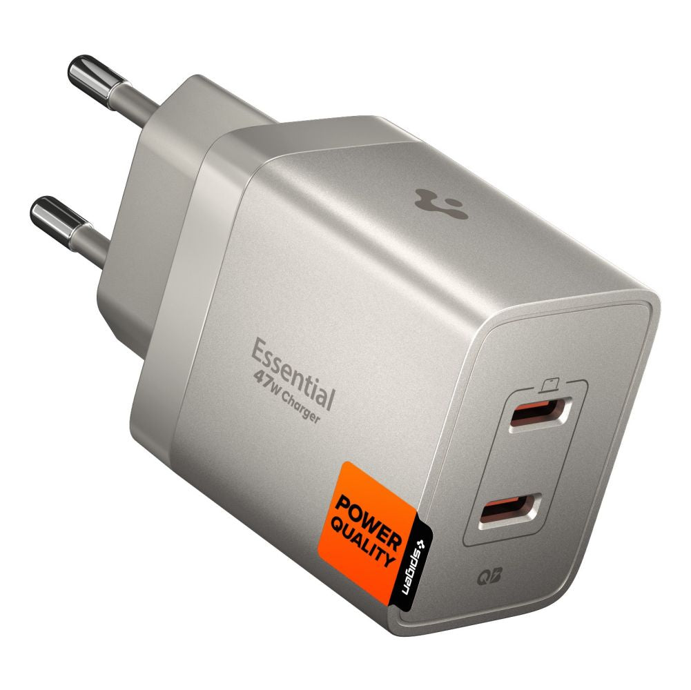 Tinklo įkroviklis Spigen Essential EE472EU-GAN 2 prievadai 47W - titano spalvos -- Cell phone chargers