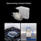 Tinklo įkroviklis Spigen Essential EE472EU-GAN 2 prievadai 47W - titano spalvos -- Cell phone chargers