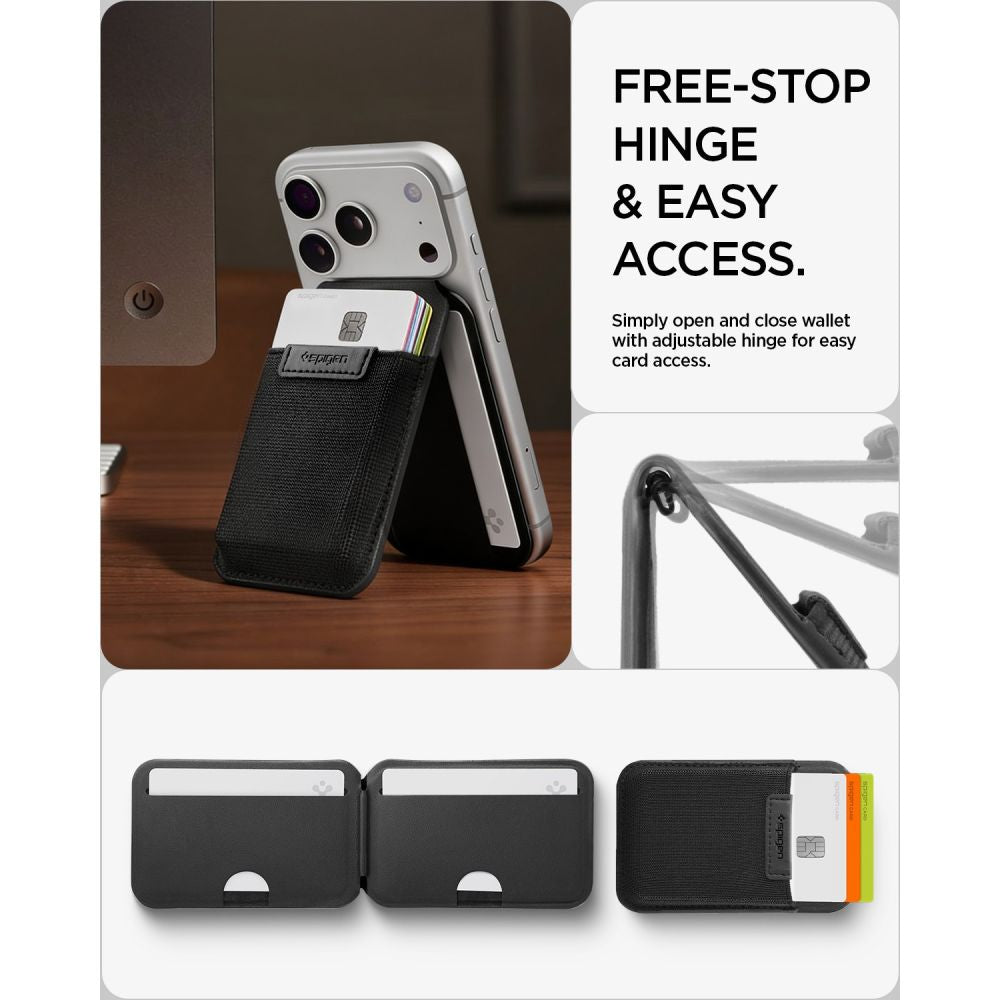 Spigen Slim Fold S314-4 MagSafe Telefonų Piniginė - Juoda -- Uncategorized