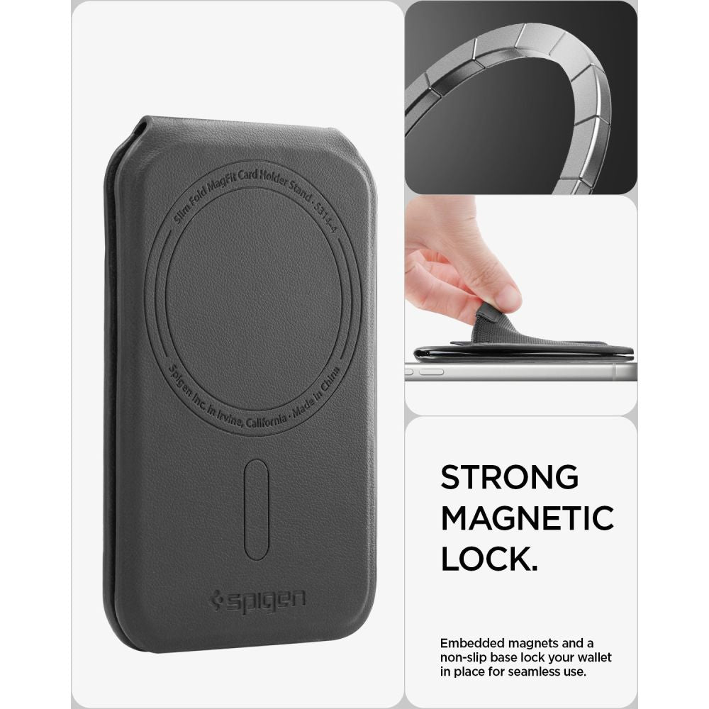 Spigen Slim Fold S314-4 MagSafe Telefonų Piniginė - Juoda -- Uncategorized