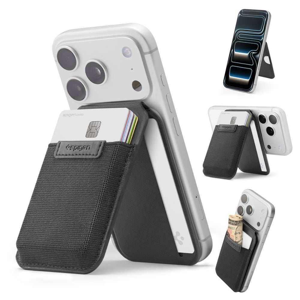 Spigen Slim Fold S314-4 MagSafe Telefonų Piniginė - Juoda -- Uncategorized