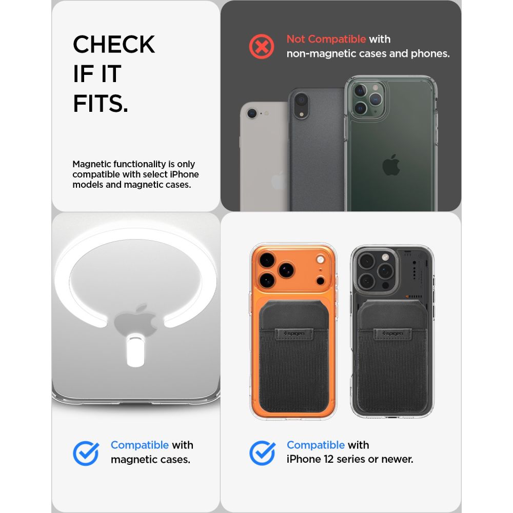 Spigen Slim Fold S314-4 MagSafe Telefonų Piniginė - Juoda -- Uncategorized