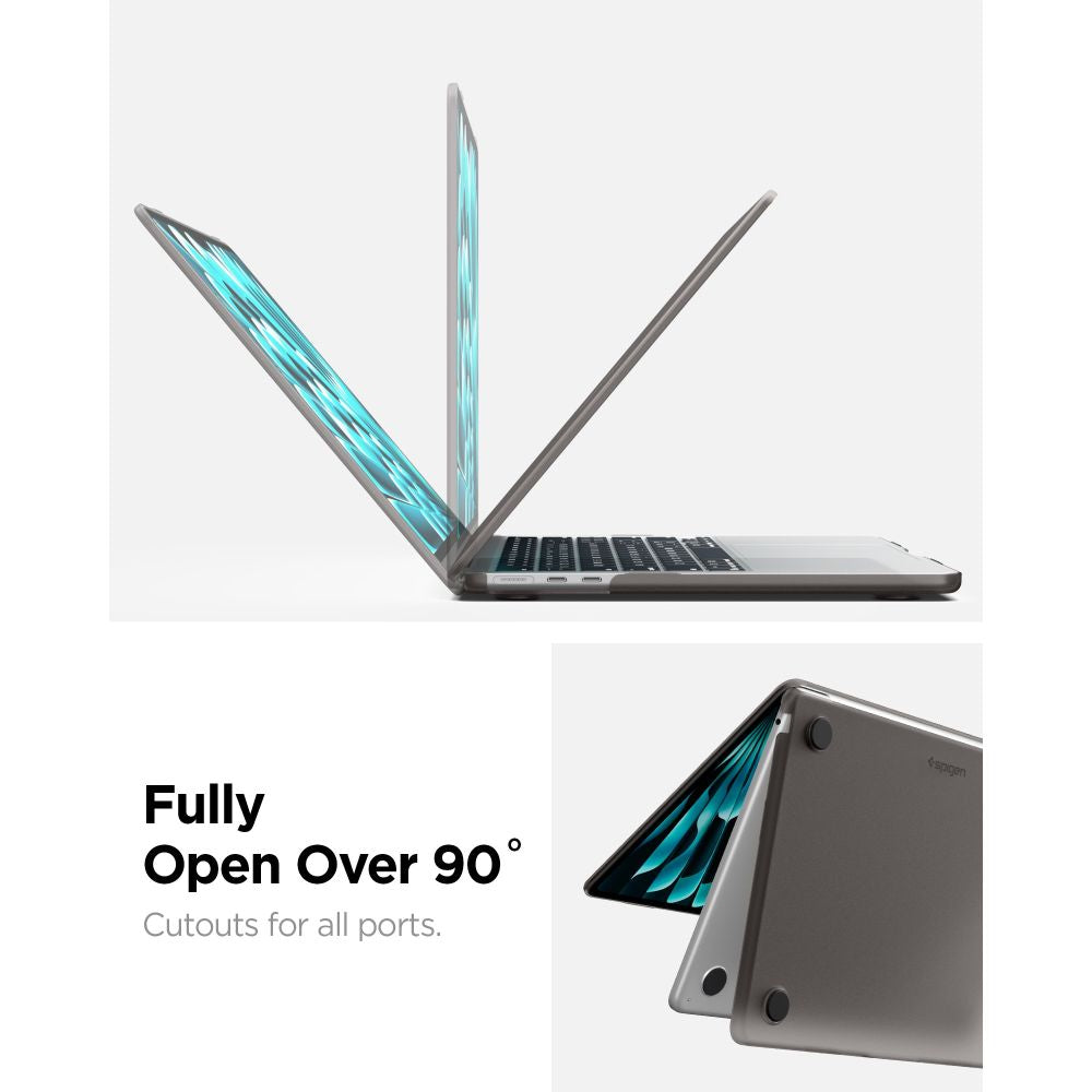 Dėklas Spigen AirSkin MacBook Air 13" 2023 / 2024 / 2025 / 2026 - pusiau skaidrus -- MacBook Air 13" 2023/2024/2025/2026