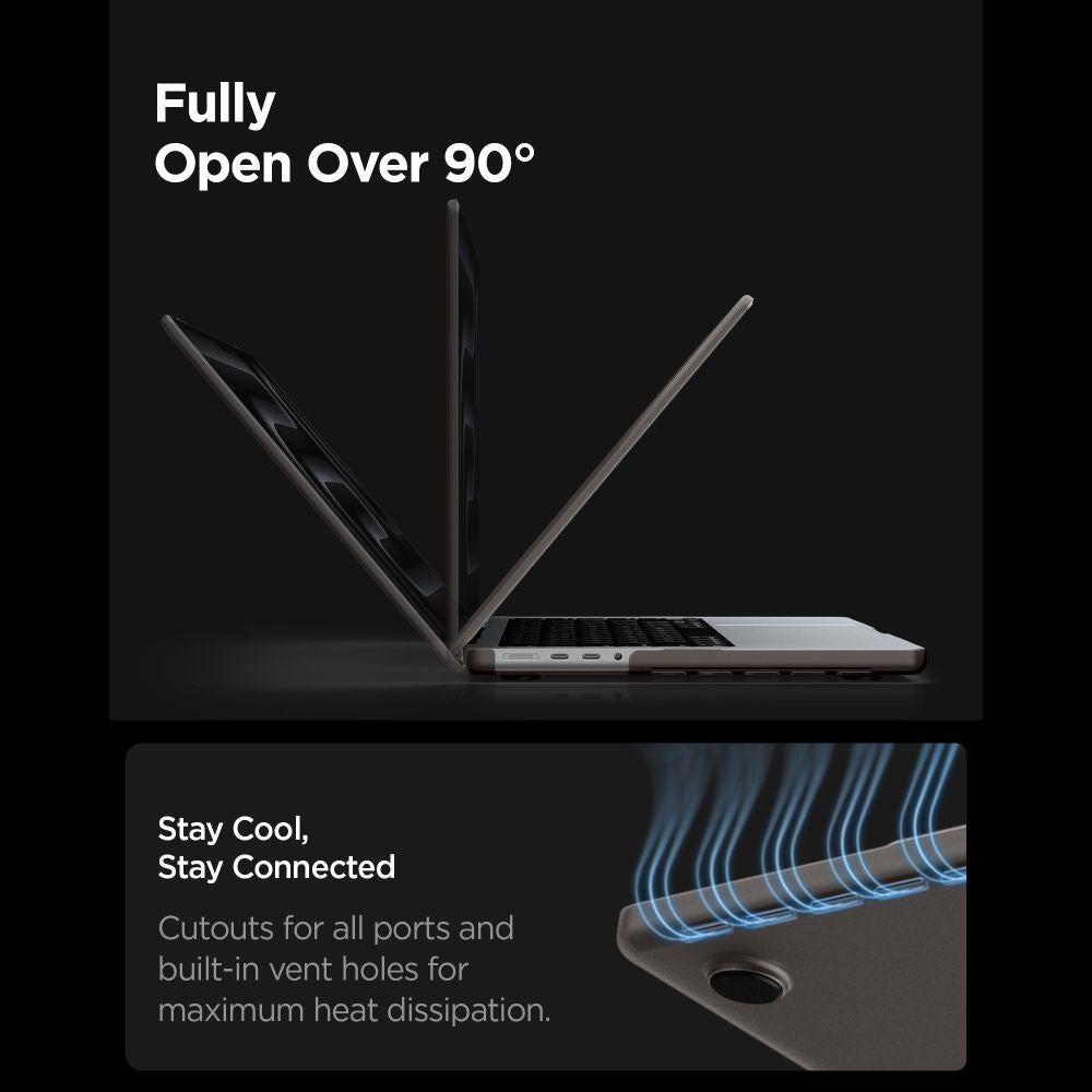Dėklas Spigen AirSkin MacBook Pro 14" 2021 / 2023 / 2024 / 2025 / 2026 - pusiau skaidrus -- MacBook Pro 14"...