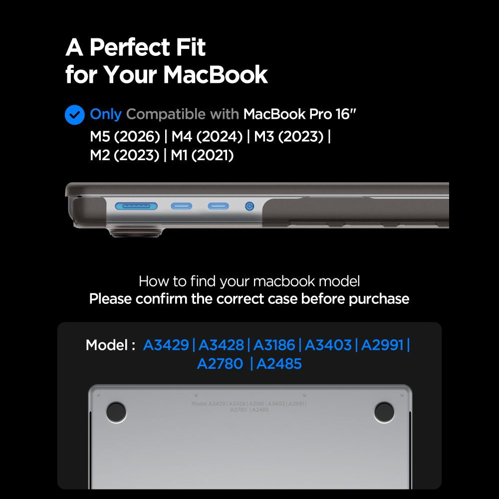 Spigen AirSkin dėklas MacBook Pro 16" 2021 / 2023 / 2024 / 2025 / 2026 - pusiau permatomas -- MacBook Pro 16"...