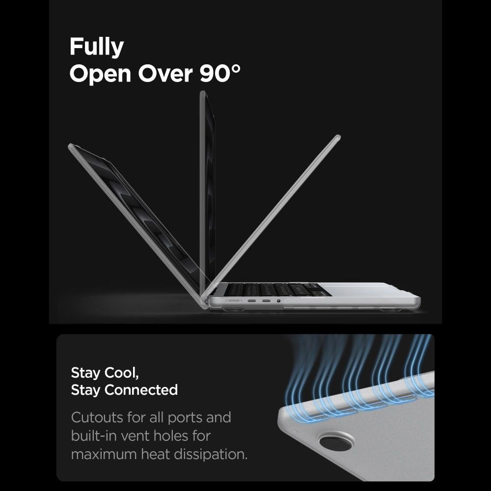 Spigen AirSkin dėklas MacBook Pro 16" 2021 / 2023 / 2024 / 2025 / 2026 - matinis permatomas -- MacBook Pro 16"...