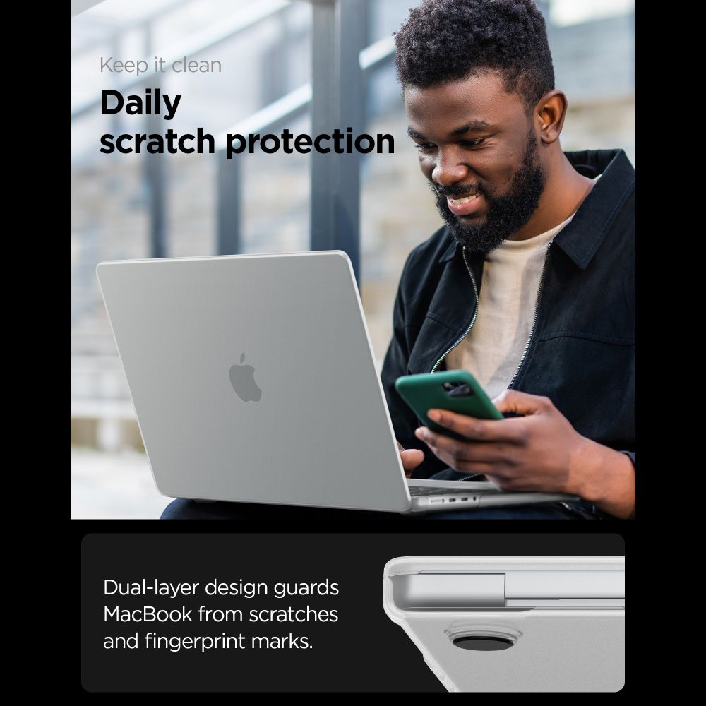 Spigen AirSkin dėklas MacBook Pro 16" 2021 / 2023 / 2024 / 2025 / 2026 - matinis permatomas -- MacBook Pro 16"...