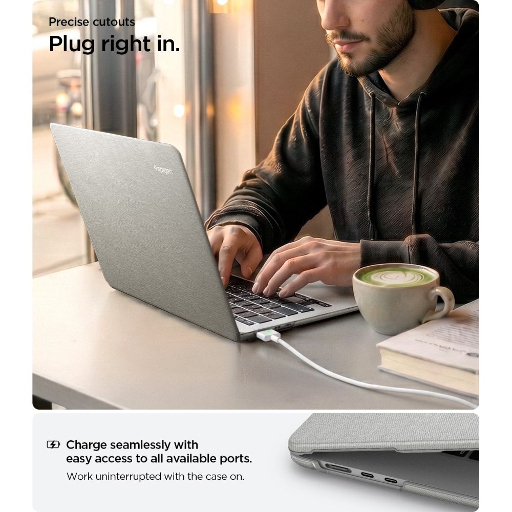 Spigen Urban Fit dėklas MacBook Air 13" 2023 / 2024 / 2025 2026 - pilkas -- MacBook Air 13" 2023/2024/2025/2026