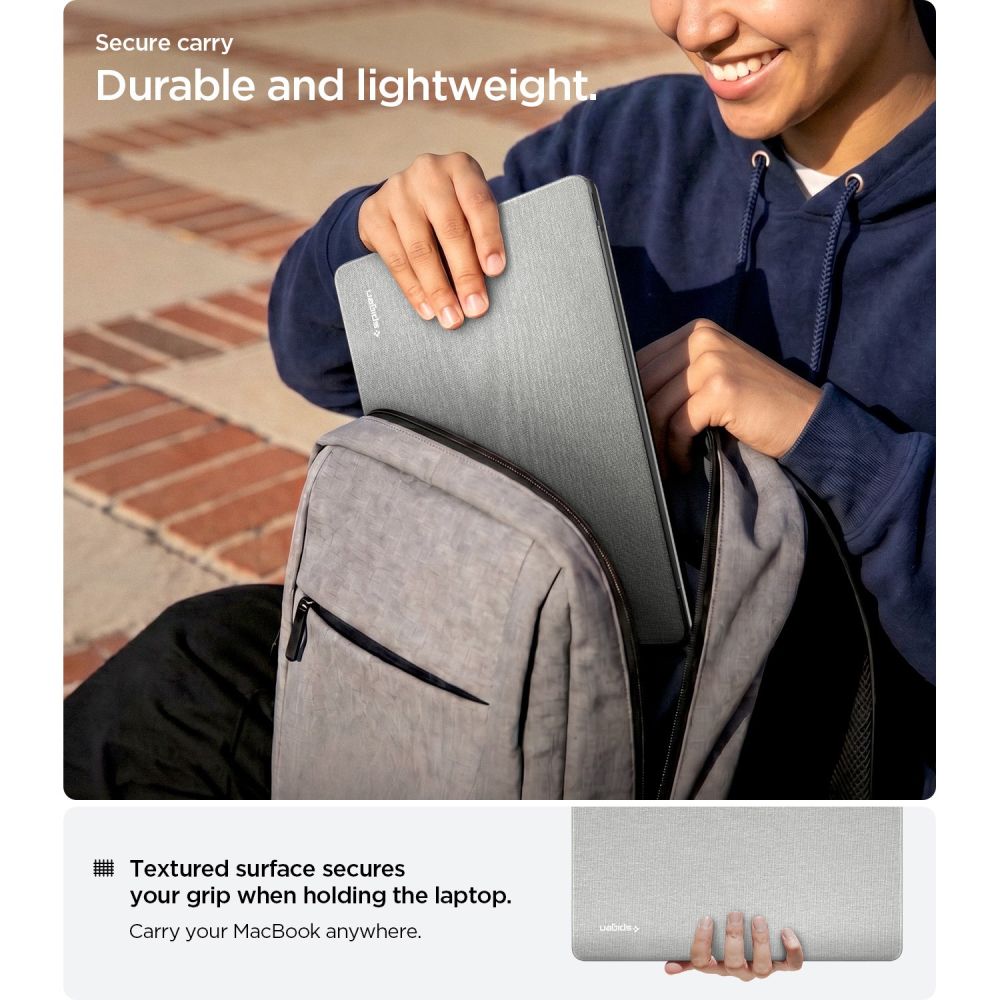 Spigen Urban Fit dėklas MacBook Air 13" 2023 / 2024 / 2025 2026 - pilkas -- MacBook Air 13" 2023/2024/2025/2026