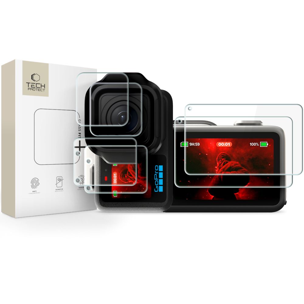 Apsauginis rinkinys Tech-Protect Glass Fit+ 2-Set stiklas + plėvelė skirtas GoPro Mission 1 / Pro -- GoPro Mission 1 /...