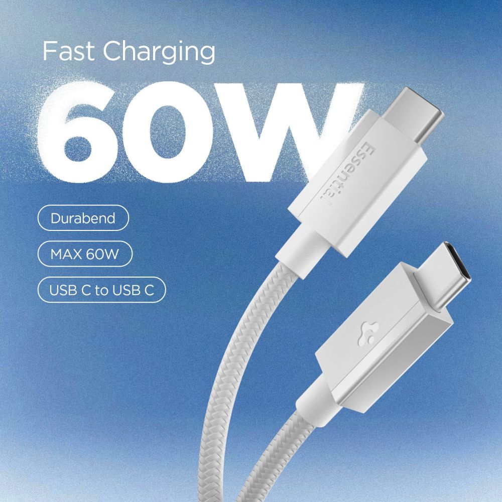 Laidas Spigen Essential EB6015CC USB-C 60W 150 cm - baltas -- Cell phone cables