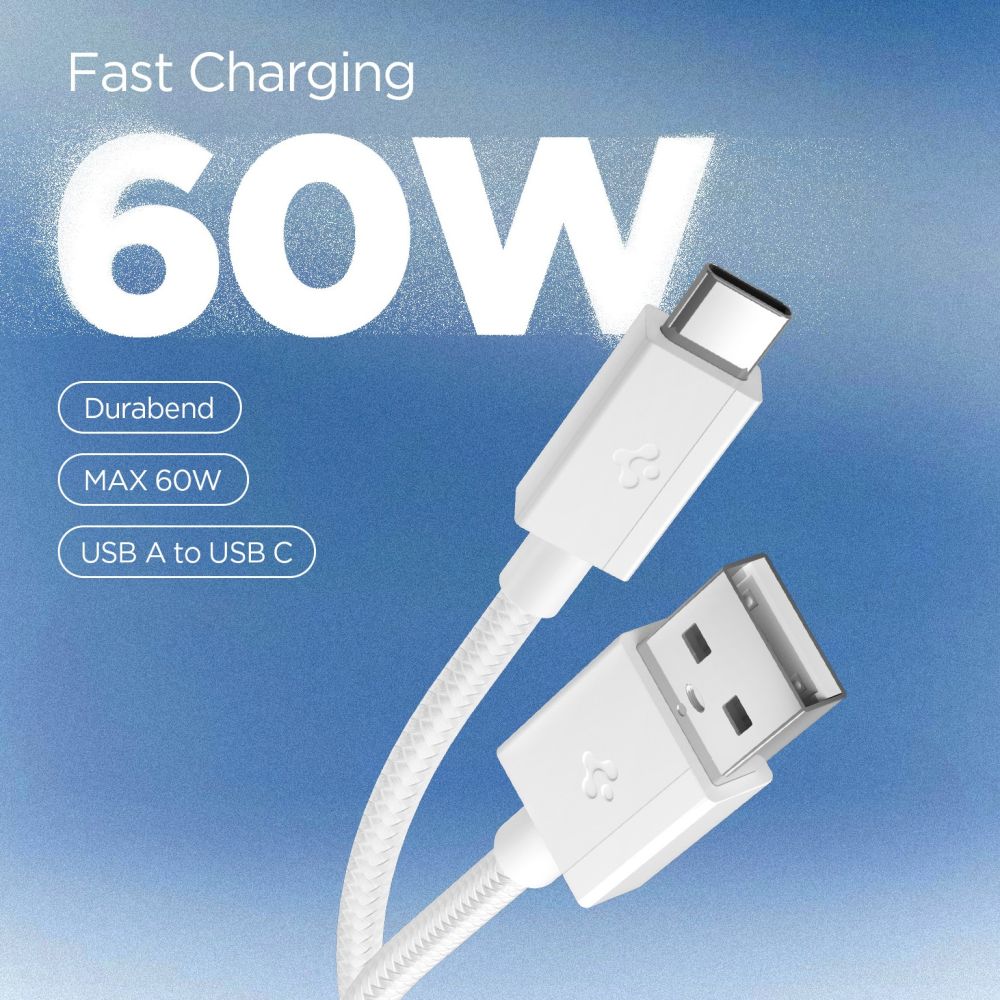 Laidas Spigen Essential EB6015AC USB-C 60W 150 cm - baltas -- Cell phone cables