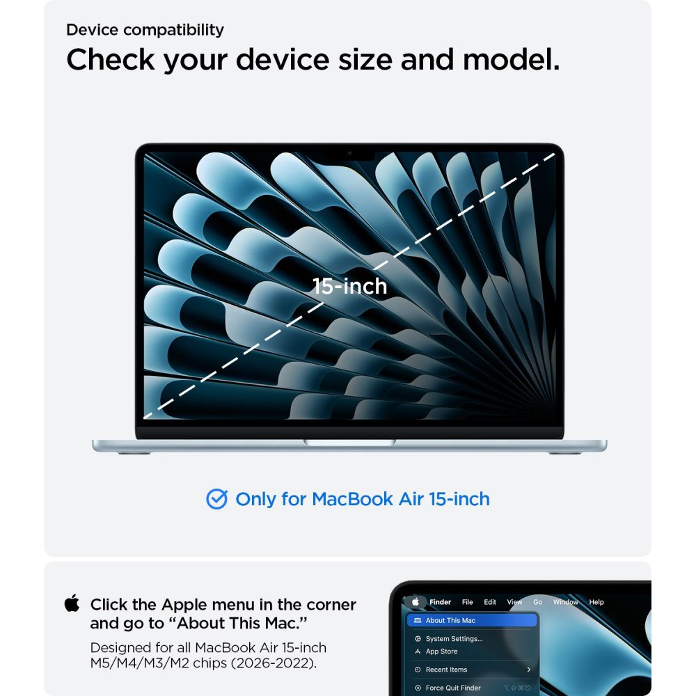 Spigen Urban Fit dėklas MacBook Air 15" 2023 / 2024 / 2025 / 2026 - pilkas -- MacBook Air 15" 2023/2024/2025/2026