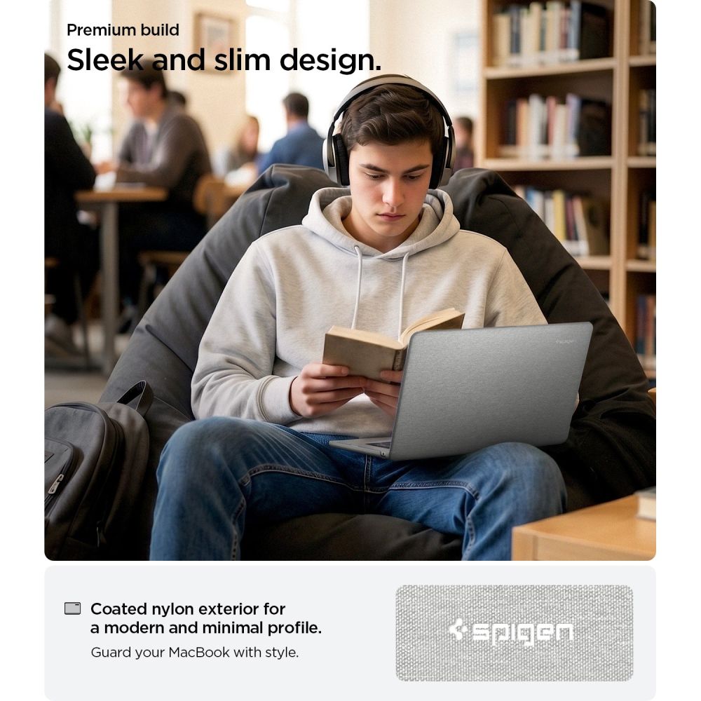 Spigen Urban Fit dėklas MacBook Air 15" 2023 / 2024 / 2025 / 2026 - pilkas -- MacBook Air 15" 2023/2024/2025/2026