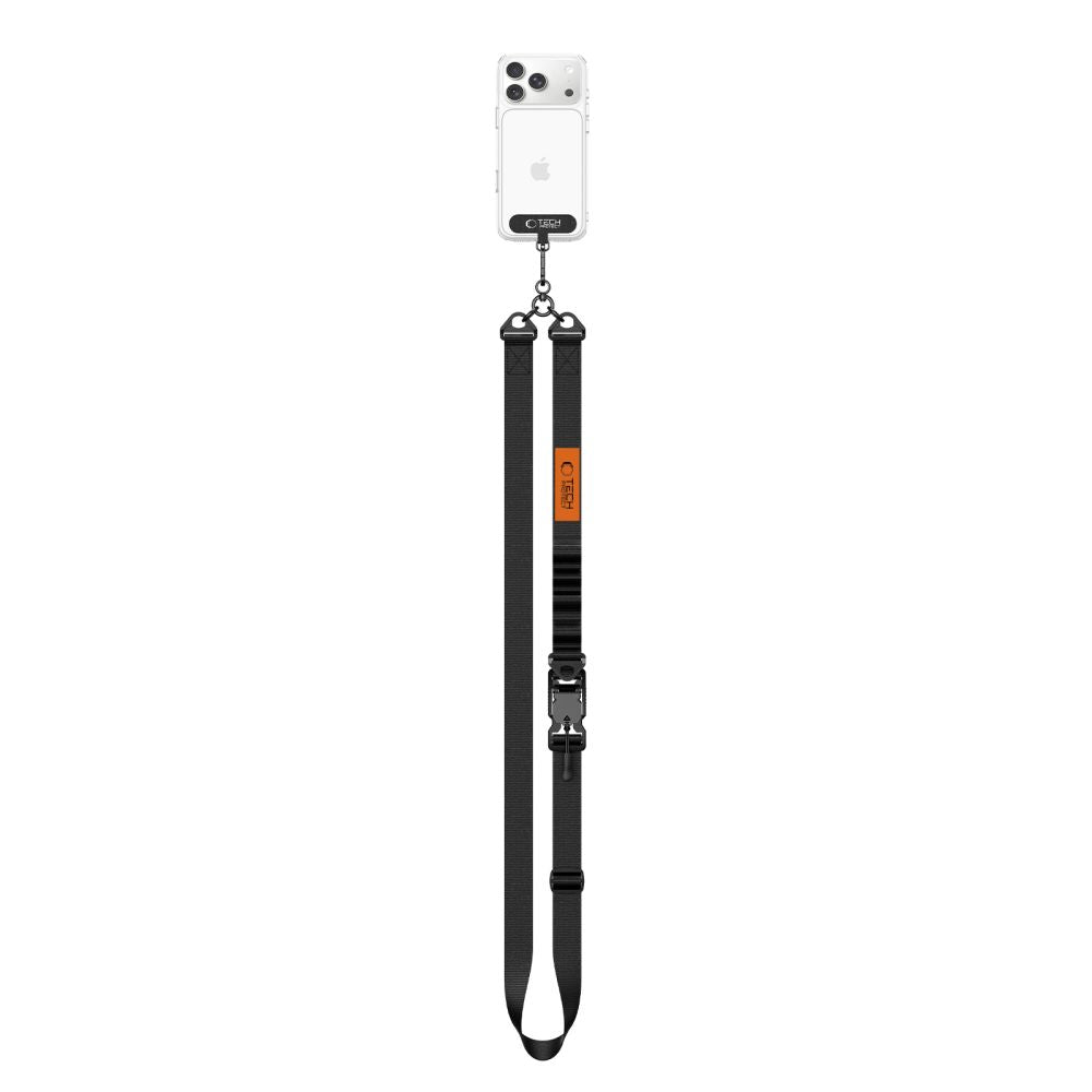 Tech-Protect C9S Rope Crossbody Telefono Dirželis - Juodai-Oranžinis -- Other phone accessories