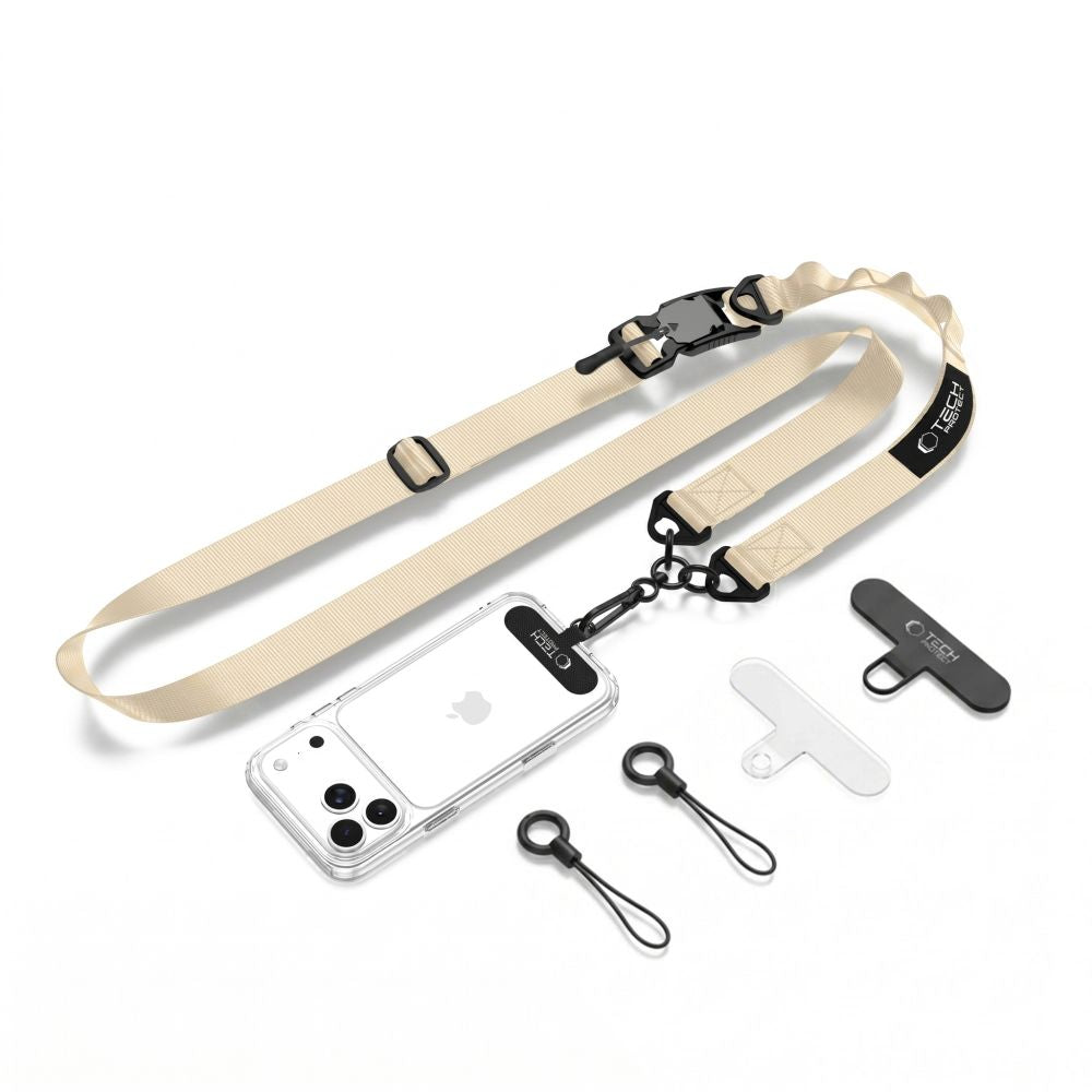 Tech-Protect C9S Rope Crossbody Telefono Dirželis - Smėlinė -- Other phone accessories