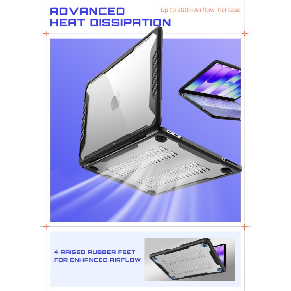 Supcase Unicorn Beetle Pro dėklas MacBook Neo 13" 2026 – skaidrus-juodas -- MacBook Neo 13" 2026