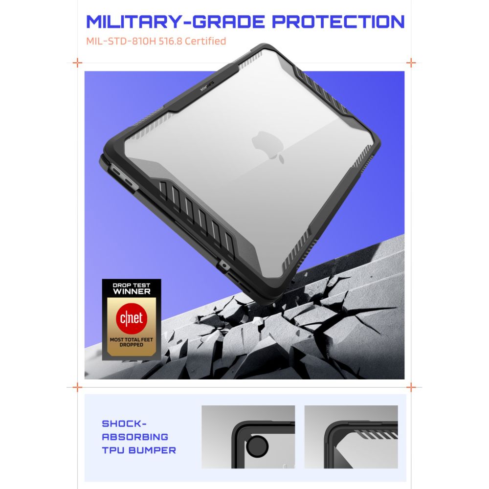 Supcase Unicorn Beetle Pro dėklas MacBook Neo 13" 2026 – skaidrus-juodas -- MacBook Neo 13" 2026