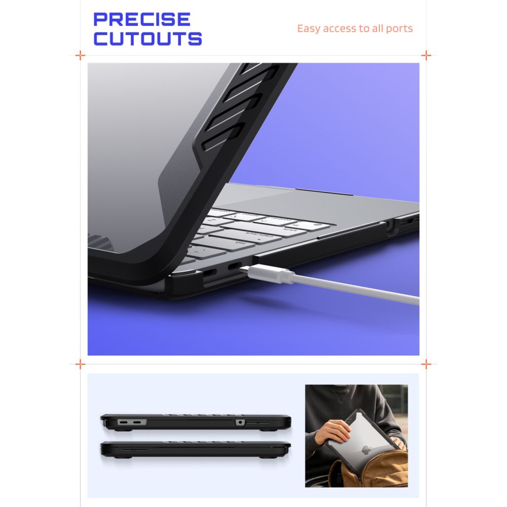 Supcase Unicorn Beetle Pro dėklas MacBook Neo 13" 2026 – skaidrus-juodas -- MacBook Neo 13" 2026