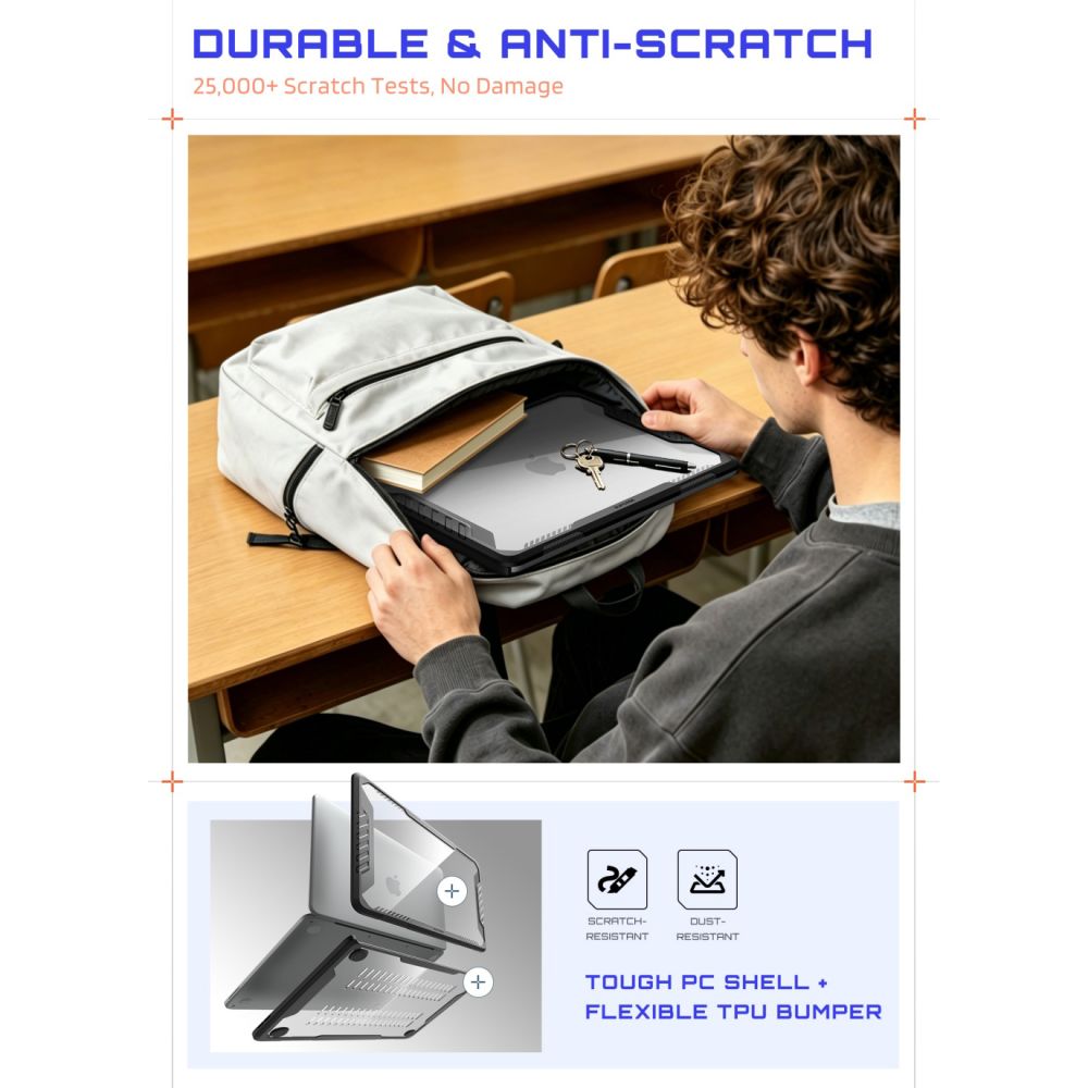 Supcase Unicorn Beetle Pro dėklas MacBook Neo 13" 2026 – skaidrus-juodas -- MacBook Neo 13" 2026