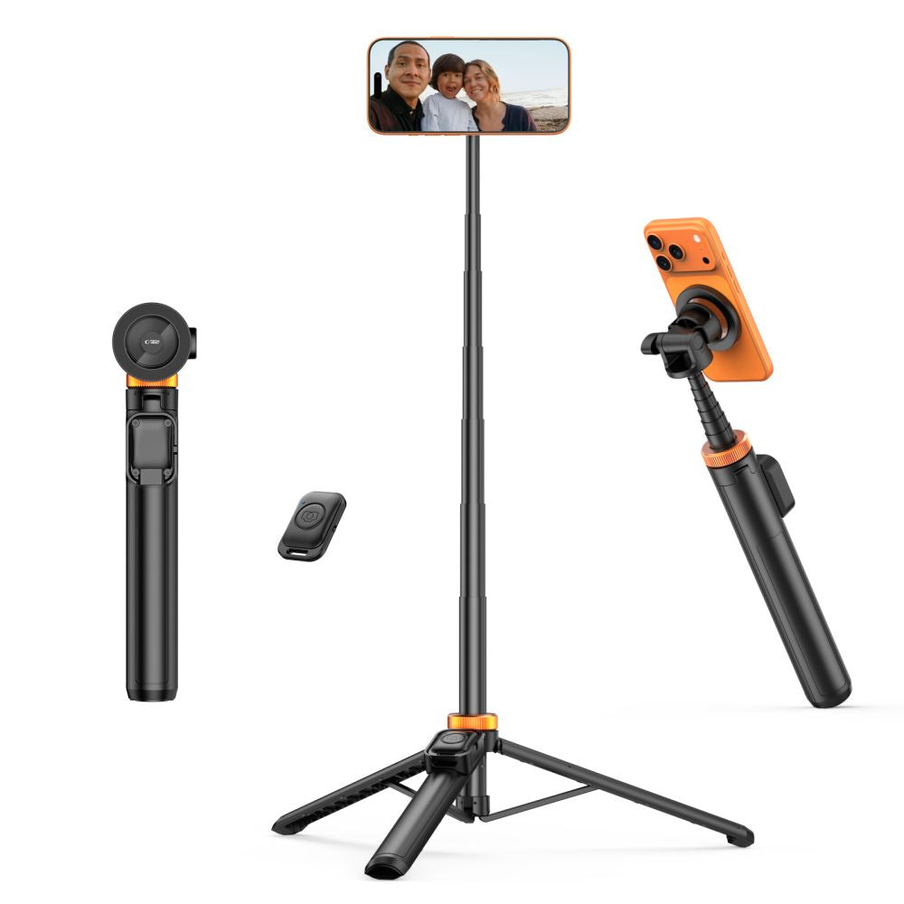 Savifotografinis lazdas Tech-Protect L03S MagSafe Bluetooth savifotografinis lazdas su trikoja – juodas -- Selfie Sticks...