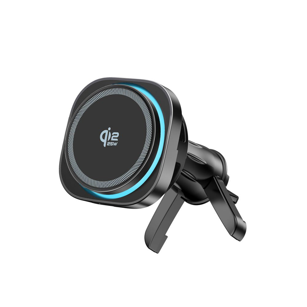 Tech-Protect V20 MagSafe automobilinis laikiklis ant stiklo / oro grotelių / prietaisų skydelio 25W Qi2.2 - juodas --...