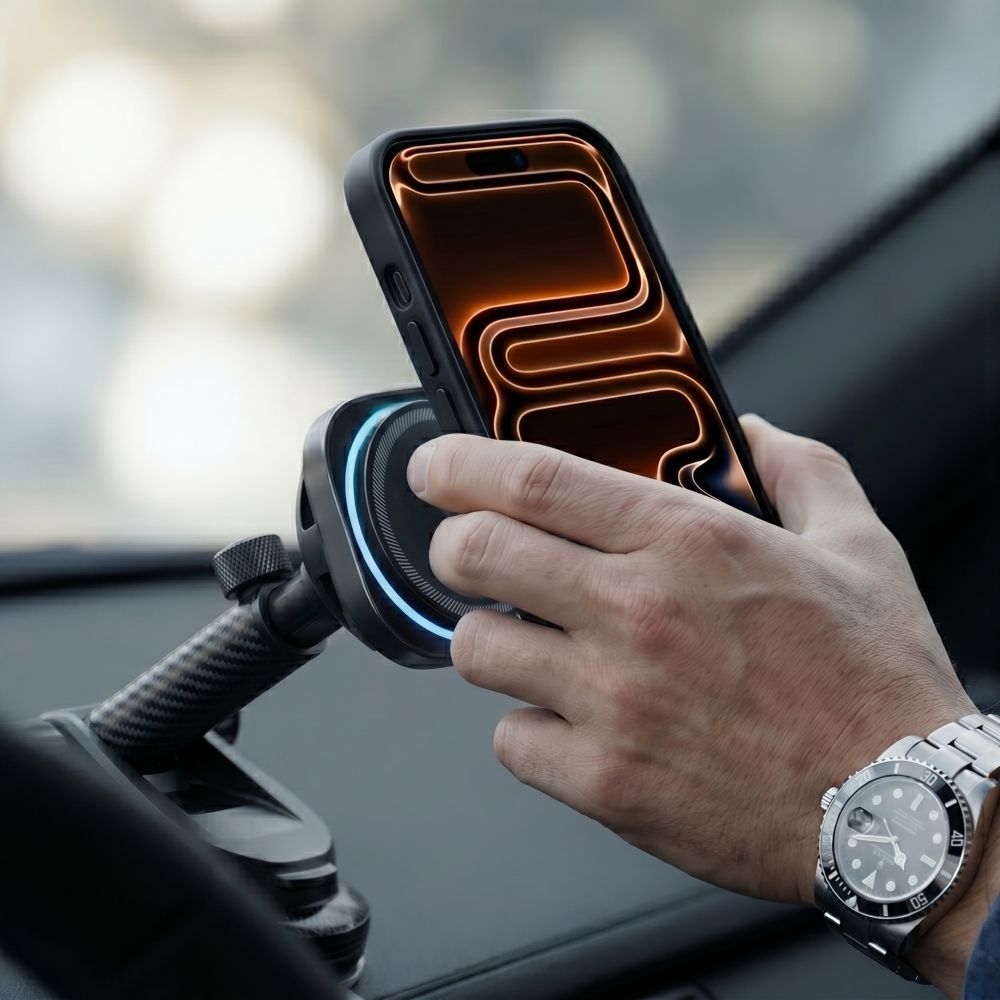 Tech-Protect V20 MagSafe automobilinis laikiklis ant stiklo / oro grotelių / prietaisų skydelio 25W Qi2.2 - juodas --...